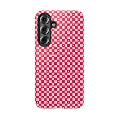 Red Checkerboard Heart Phone Case