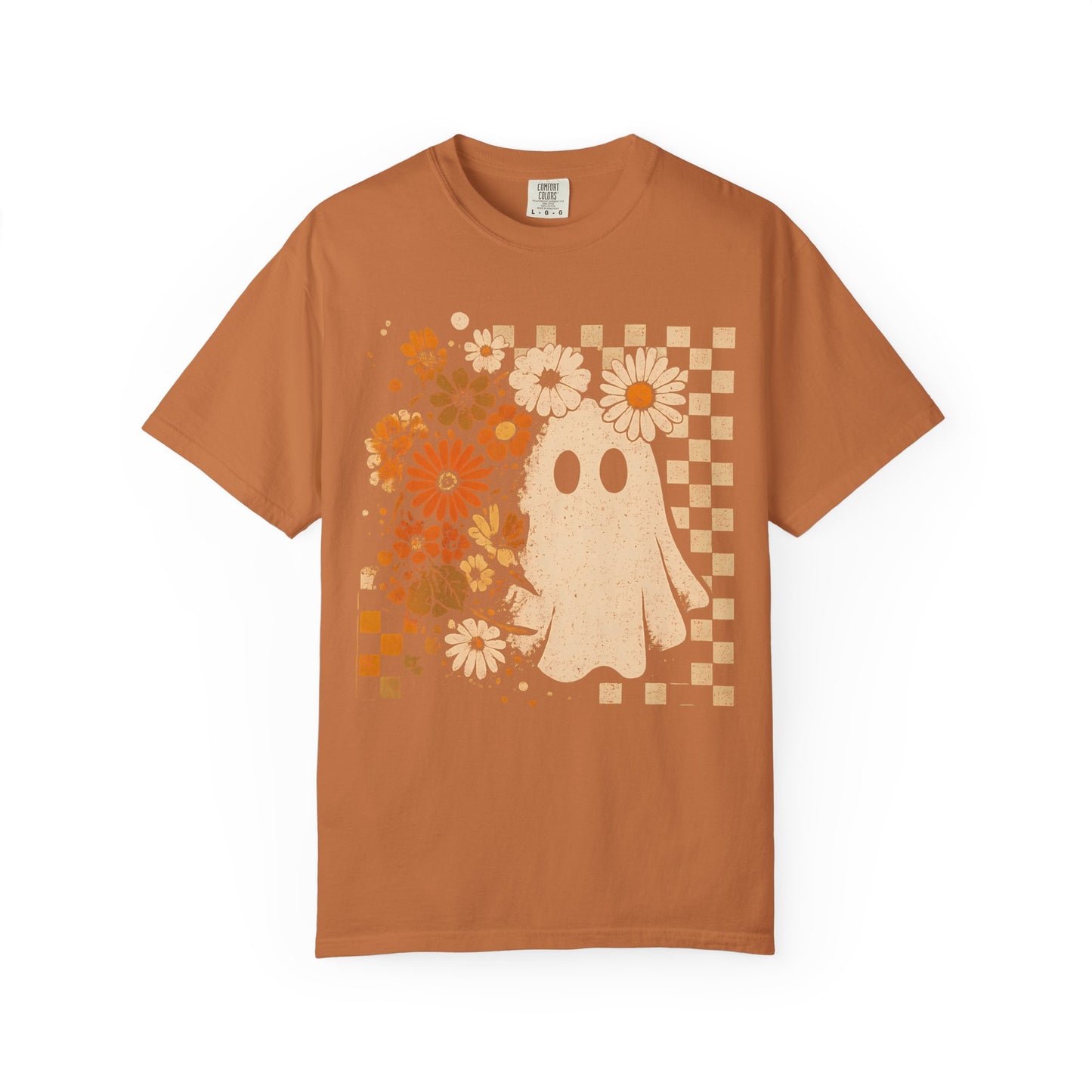 Whimsical Floral Ghost T-shirt, Casual Tee for Art Lovers, Perfect Gift for Halloween, Fall Fashion