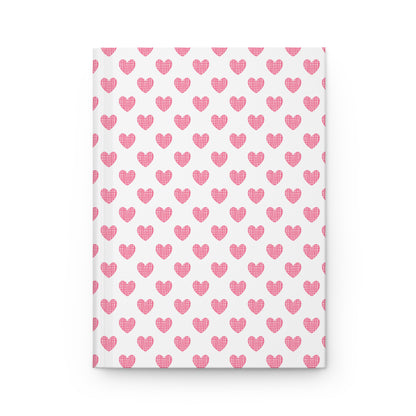 Pink Heart Pattern Hardcover Journal