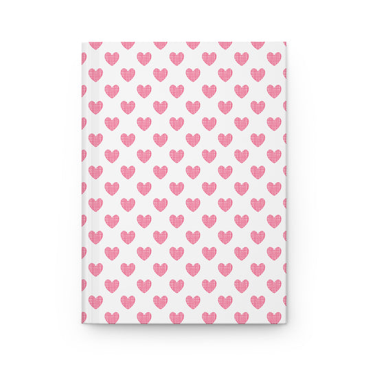 Pink Heart Pattern Hardcover Journal