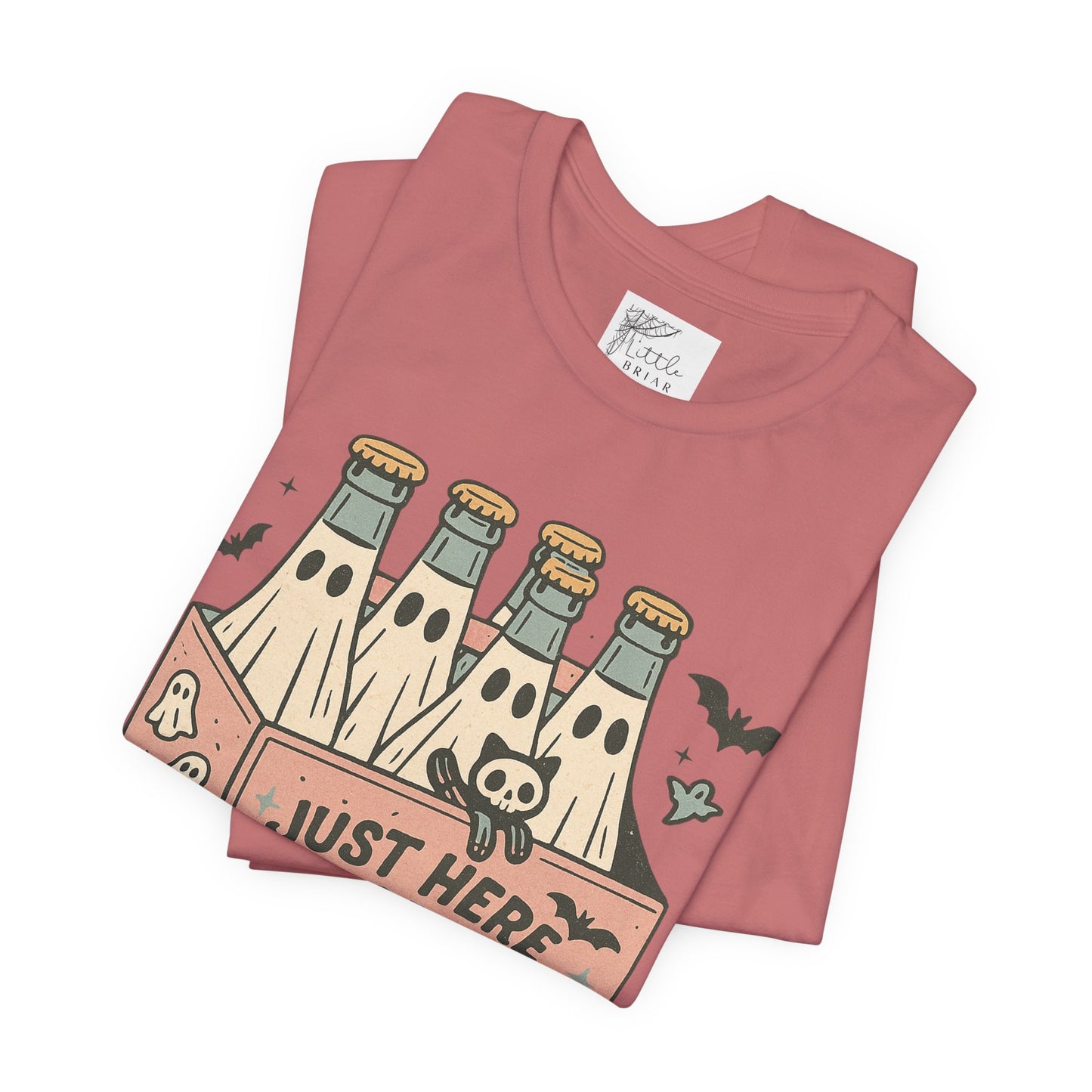 Halloween Vibes Unisex Tee - Just Here for the Boos, Fun Halloween Shirt, Party Wear, Gag Gift, Ghostly Spirit Classy Wear