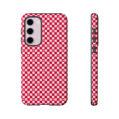 Red Checkerboard Heart Phone Case