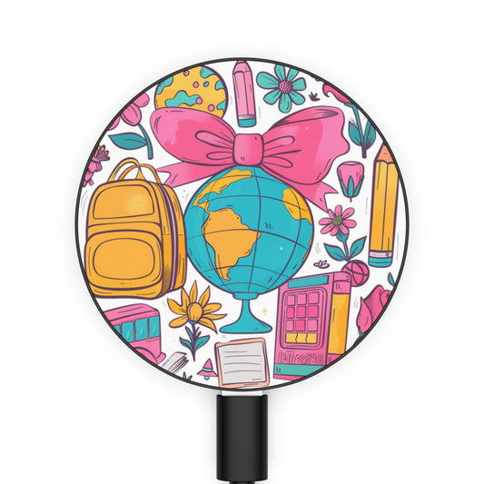 Cute Wireless Charger for Teachers - School Design, Magnetic Induction Charger, Teacher Gift, Back-to-School Tech, Classroom Decor