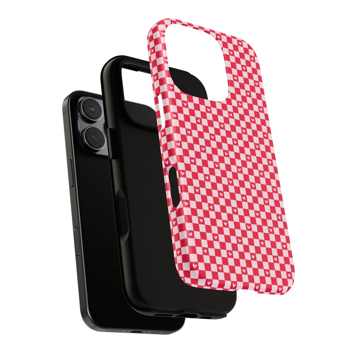 Red Checkerboard Heart Phone Case