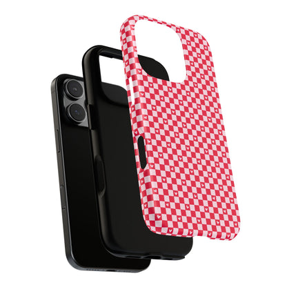 Red Checkerboard Heart Phone Case