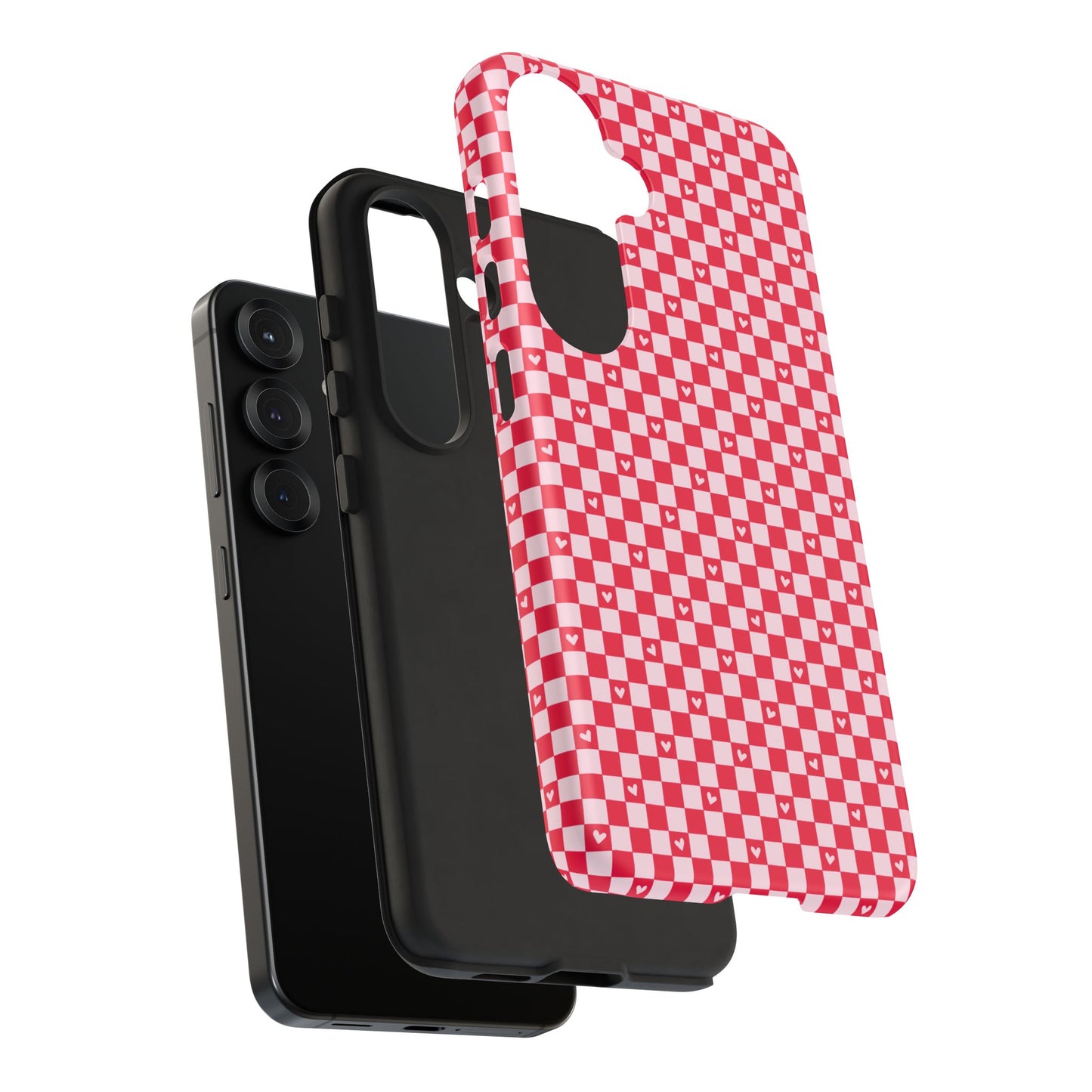 Red Checkerboard Heart Phone Case