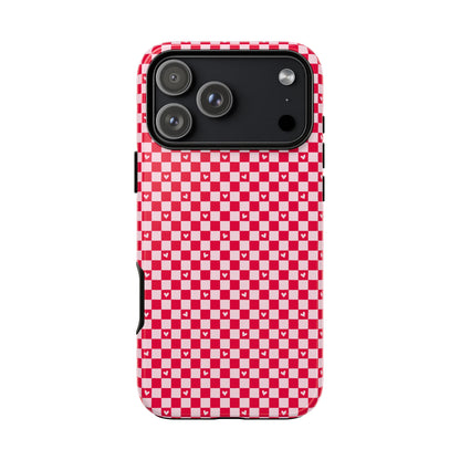 Red Checkerboard Heart Phone Case