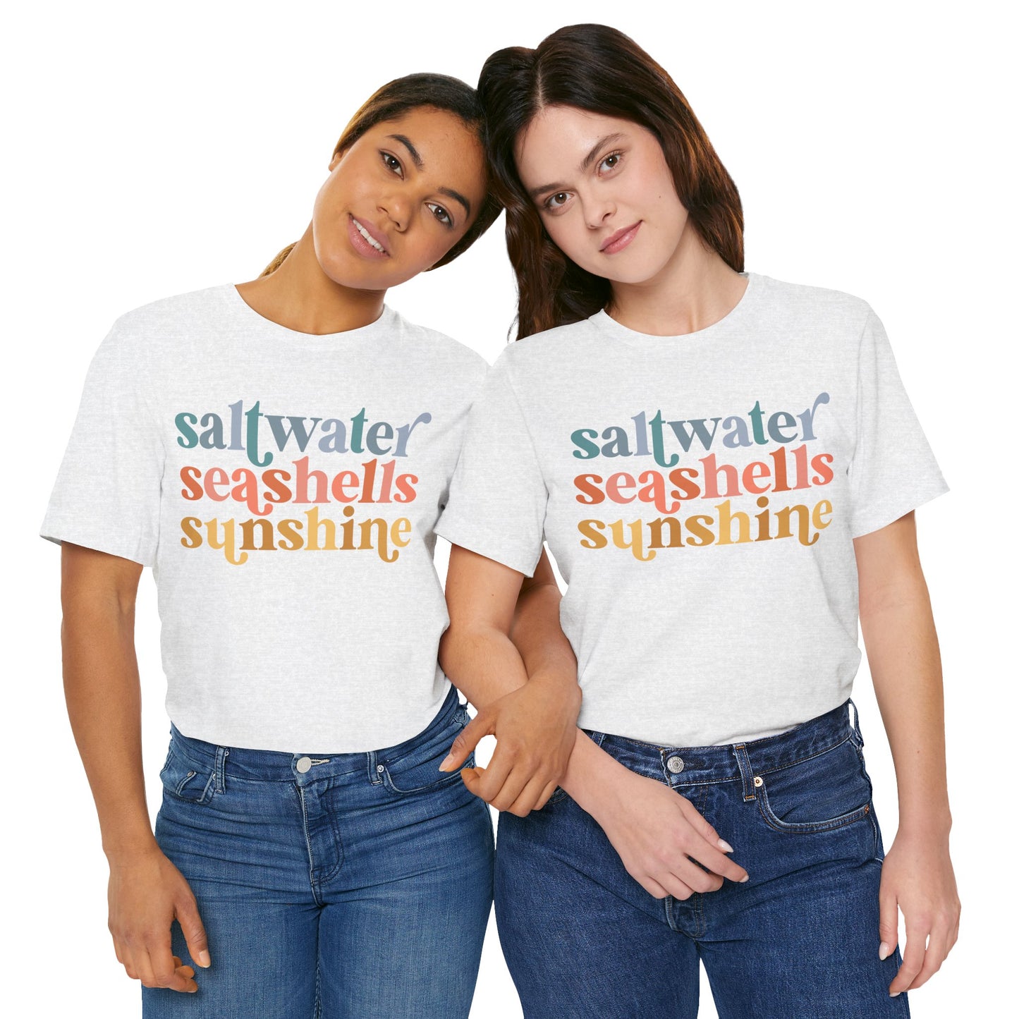 Coastal Vibes Unisex Jersey Tee - Saltwater Seashells Sunshine Design