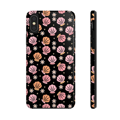 Floral Tough Phone Cases for Trendy Protection, Shell Pattern Phone Cover, Vibrant Floral Case, Girly Gift, Cute Tech Accessories