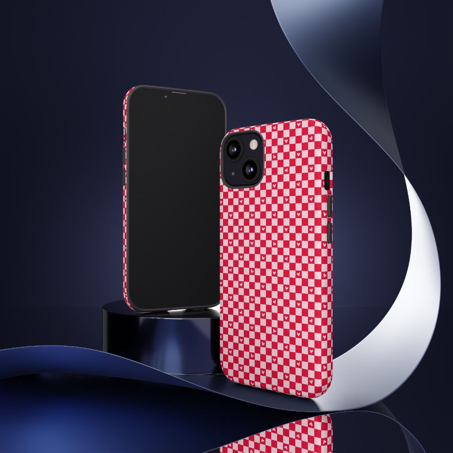 Red Checkerboard Heart Phone Case