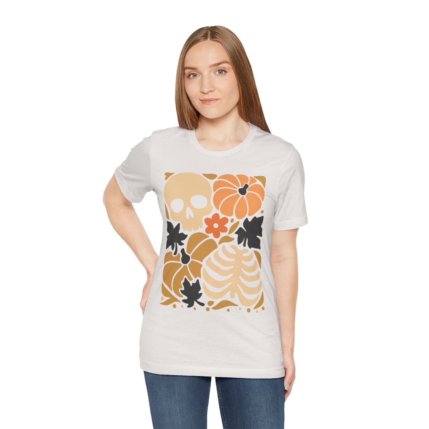Autumn Vibes Graphic Tee | Halloween Shirt, Fall Apparel, Unisex Tee, Spooky Fashion, Pumpkin Skull Top