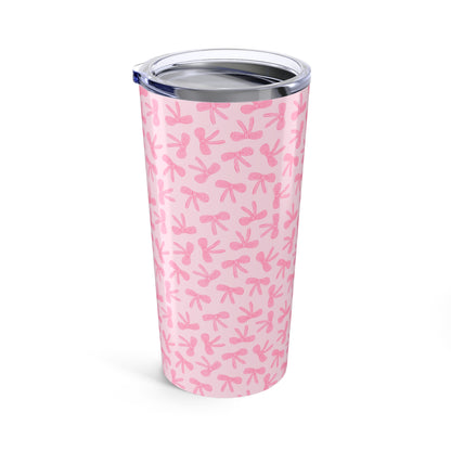 Chic Pink Bow Tumbler 20oz - Stylish Travel Mug, Gift for Her, Bridal Shower, Daily Use, Cute Drinks On-the-Go