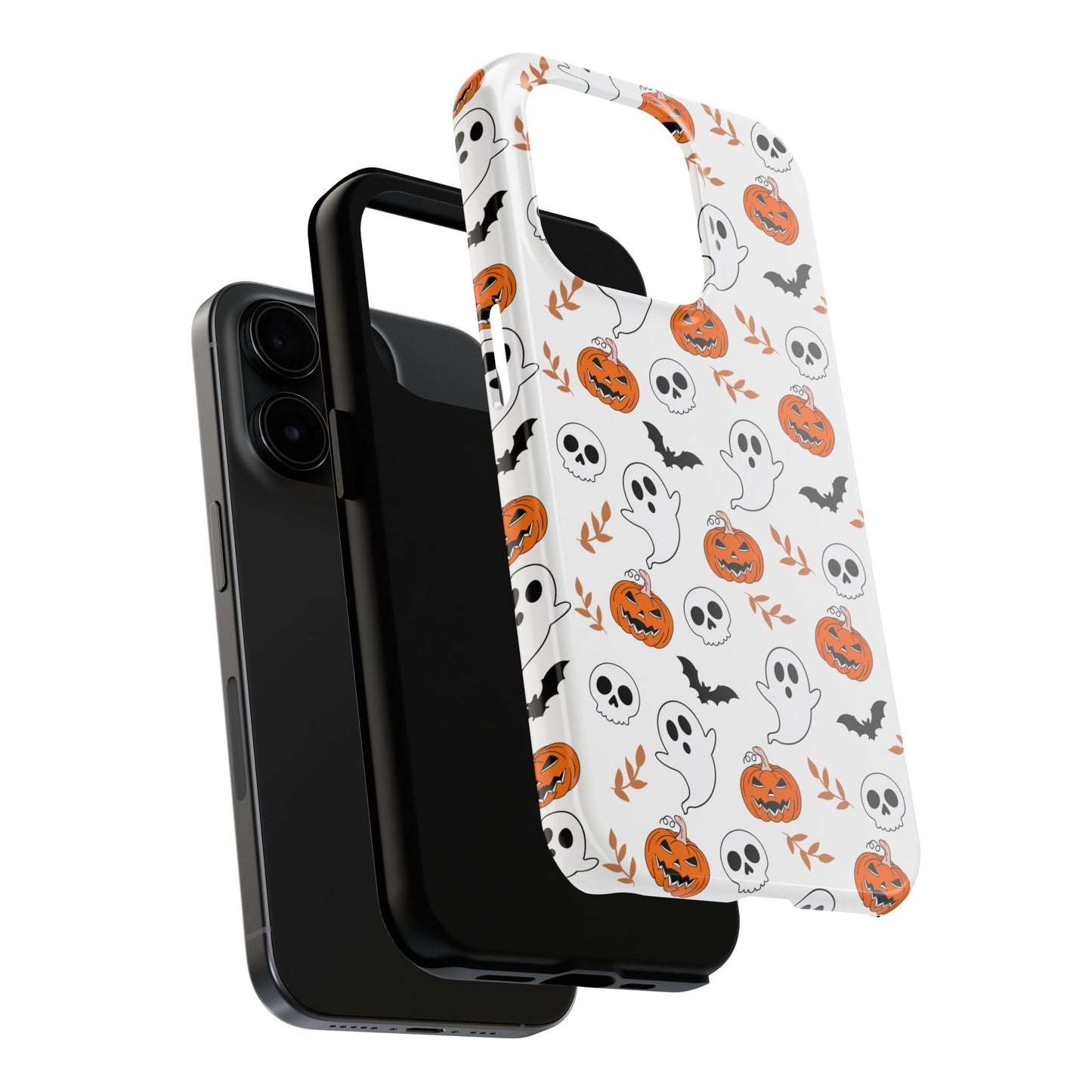 Halloween Themed Tough Phone Cases, Spooky Ghosts & Skulls, Perfect for Fall Decor, Unique Gift for Halloween Lovers, Fun Pumpkin Design