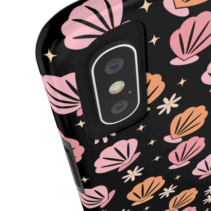 Floral Tough Phone Cases for Trendy Protection, Shell Pattern Phone Cover, Vibrant Floral Case, Girly Gift, Cute Tech Accessories