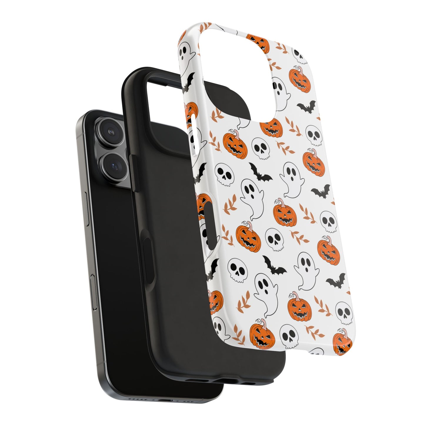 Halloween Themed Tough Phone Cases, Spooky Ghosts & Skulls, Perfect for Fall Decor, Unique Gift for Halloween Lovers, Fun Pumpkin Design