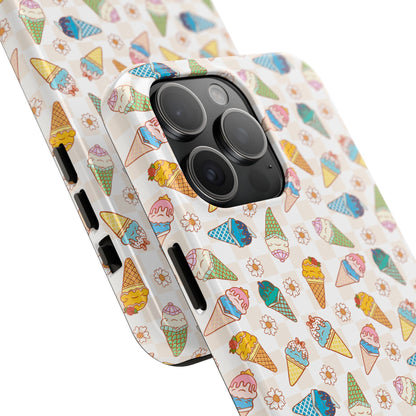 Princess Themed Colorful Ice Cream Tough Phone Cases - Fun, Giftable, Summer Vibe, Durable Protection for Your Device, Perfect for Food Lovers, Bright