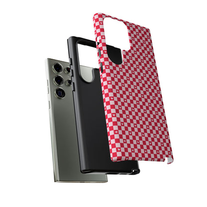 Red Checkerboard Heart Phone Case