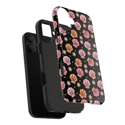 Floral Tough Phone Cases for Trendy Protection, Shell Pattern Phone Cover, Vibrant Floral Case, Girly Gift, Cute Tech Accessories