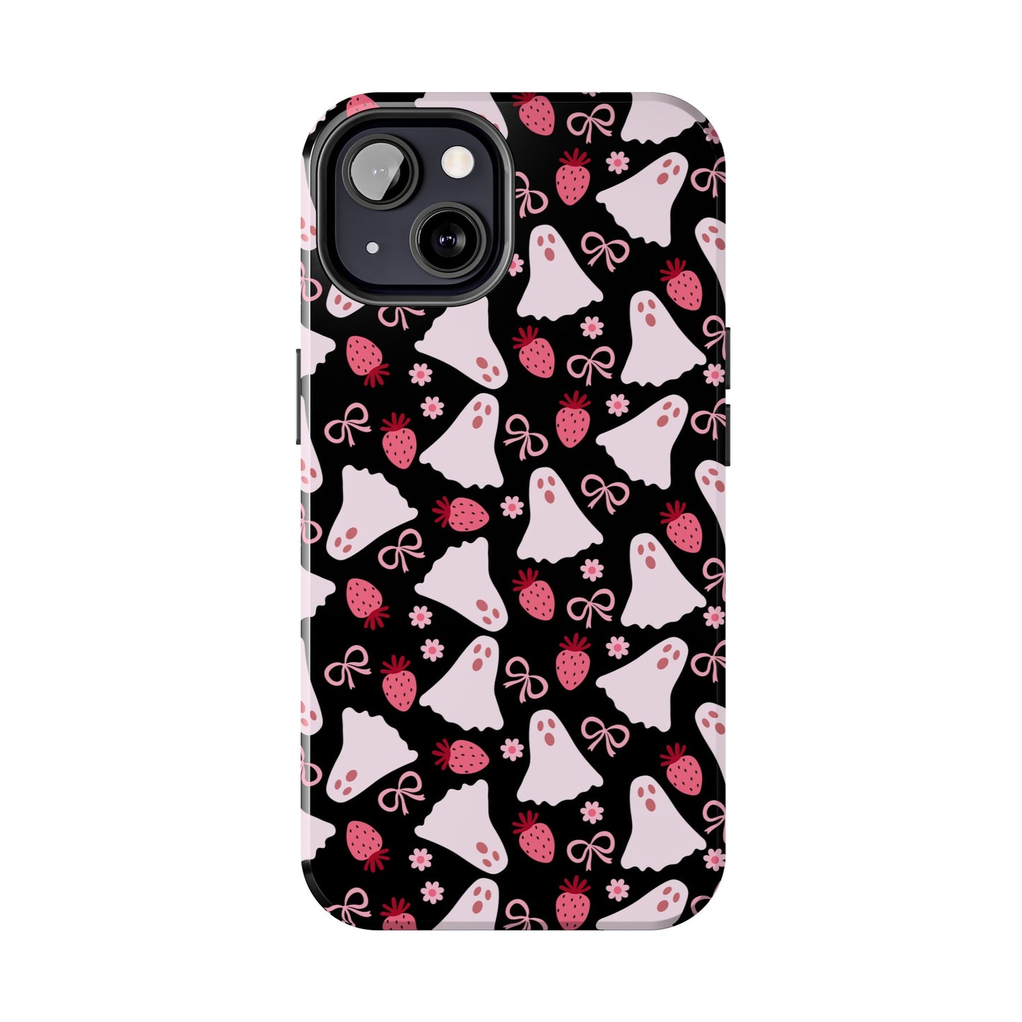 Cute Ghosts and Strawberries Phone Case | Tough Phone Cases, Halloween Accessories, Unique Gift Ideas, Spooky Aesthetic, Everyday Style