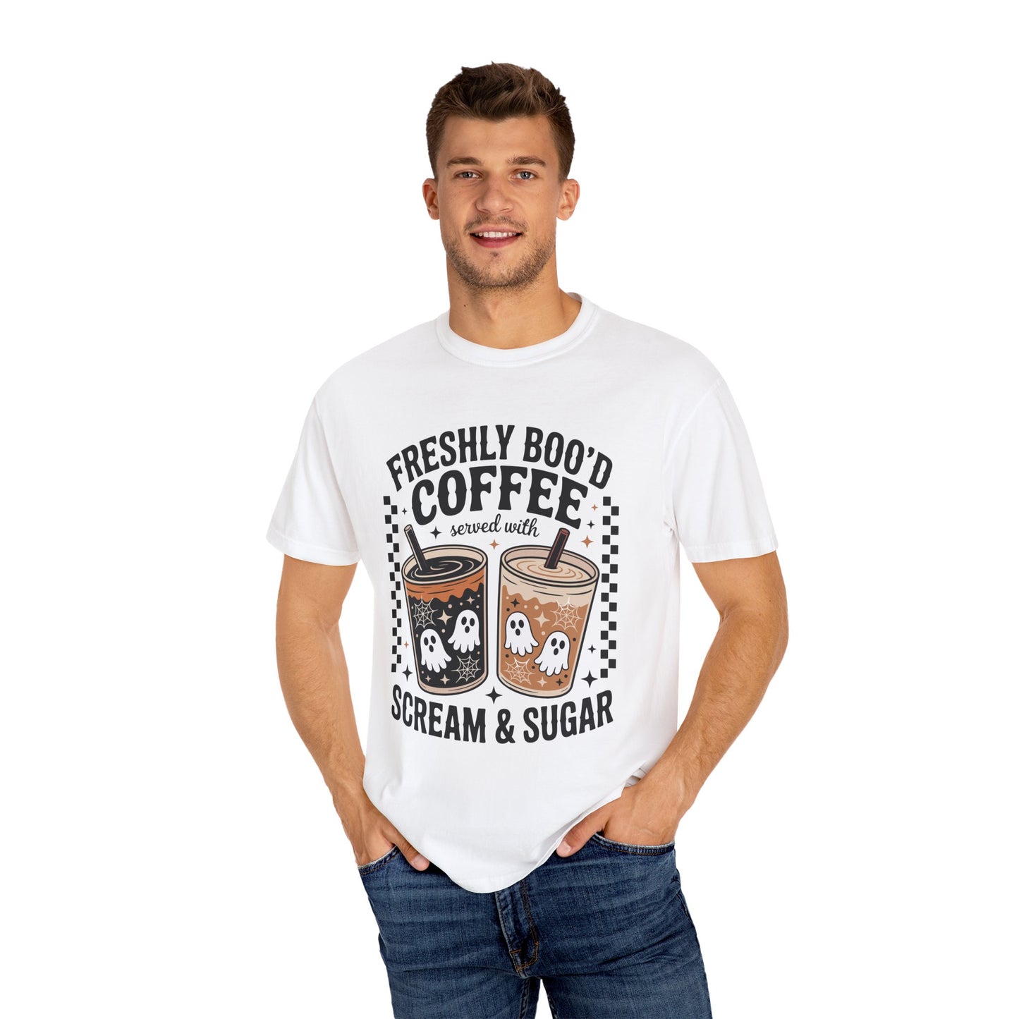 Coffee Themed Unisex T-Shirt - Freshly Boo'd Design for Halloween, Great for Fall, Gift for Coffee Lovers, Perfect for Casual Wear, [...]