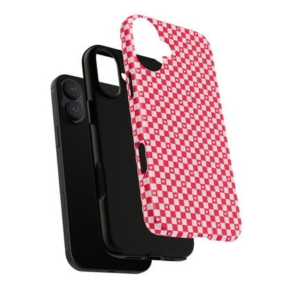 Red Checkerboard Heart Phone Case