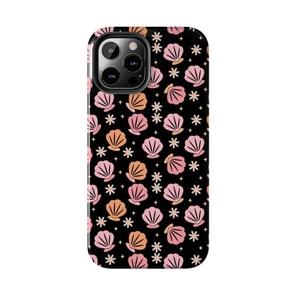 Floral Tough Phone Cases for Trendy Protection, Shell Pattern Phone Cover, Vibrant Floral Case, Girly Gift, Cute Tech Accessories