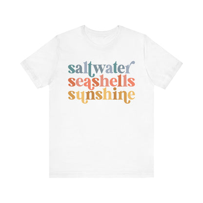 Coastal Vibes Unisex Jersey Tee - Saltwater Seashells Sunshine Design
