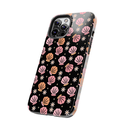 Floral Tough Phone Cases for Trendy Protection, Shell Pattern Phone Cover, Vibrant Floral Case, Girly Gift, Cute Tech Accessories