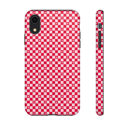 Red Checkerboard Heart Phone Case