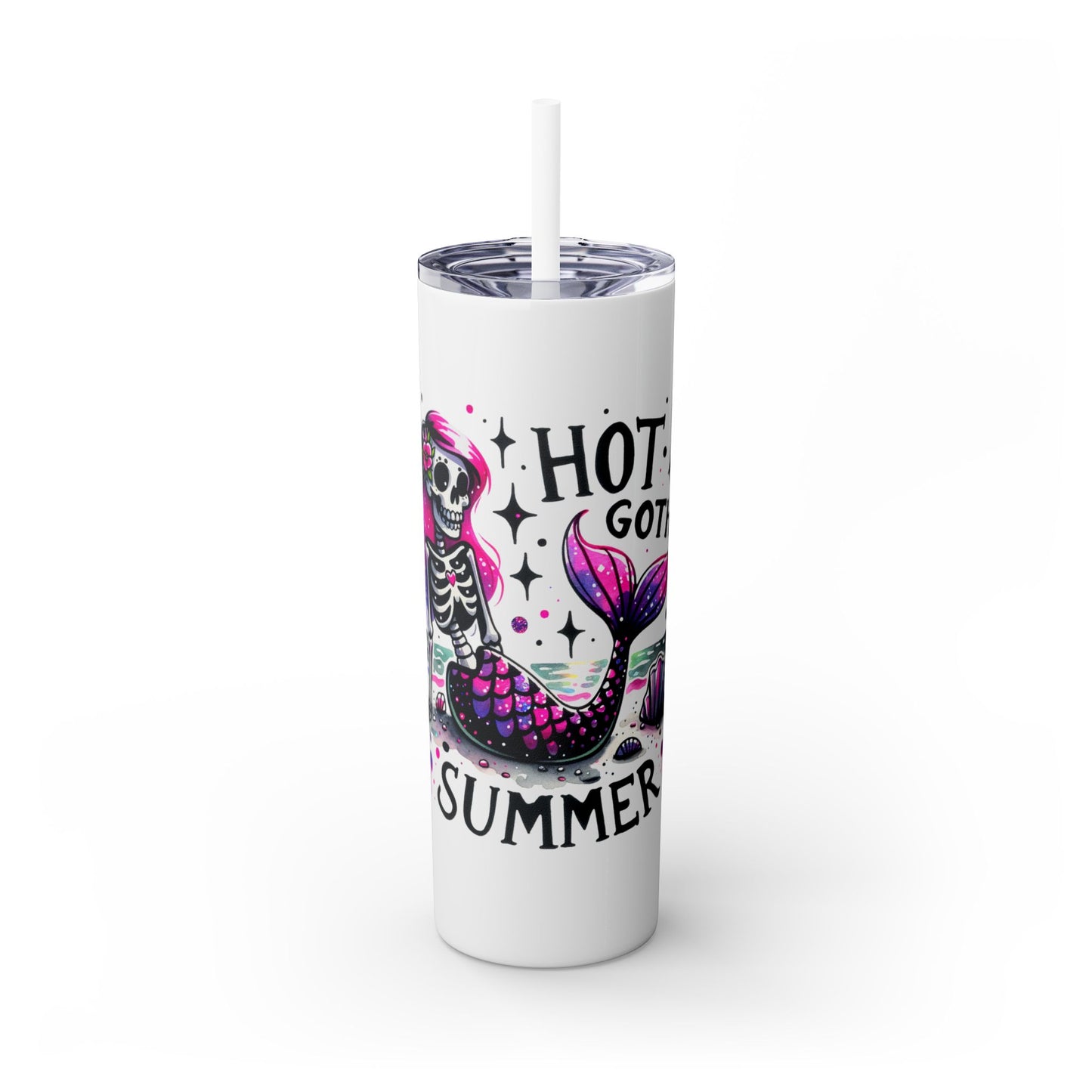 Hot Goth Summer Skinny Tumbler with Straw, 20oz