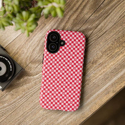 Red Checkerboard Heart Phone Case