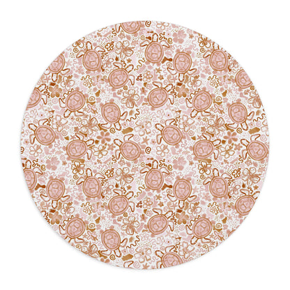 Turtle-Themed Round Mouse Pad – Eco-Friendly Desk Accessory for Nature Lovers
