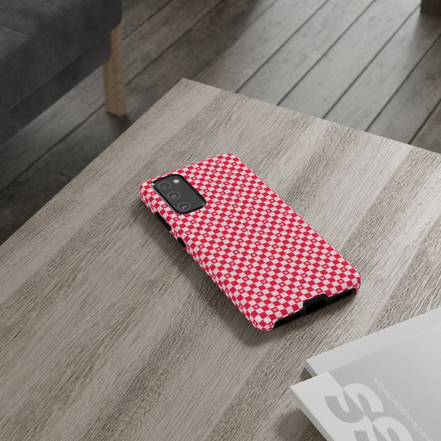 Red Checkerboard Heart Phone Case
