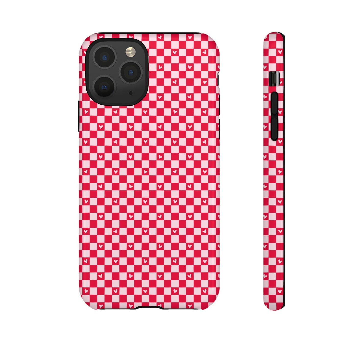 Red Checkerboard Heart Phone Case