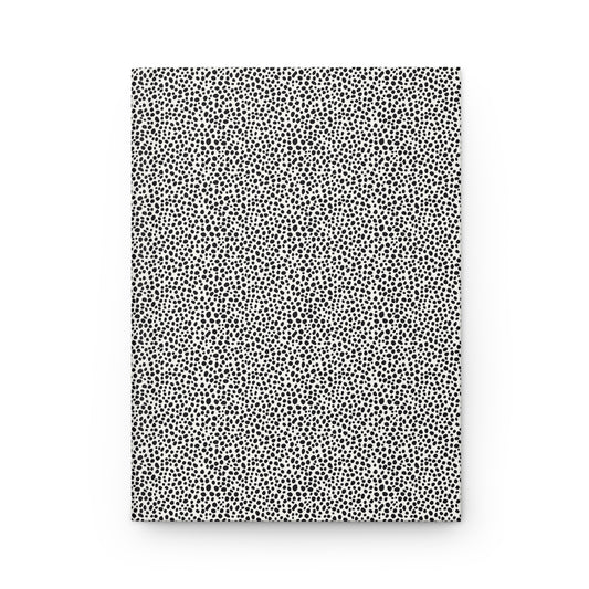 Stylish Matte Hardcover Journal, Elegant Notebook, Black and White Dotted Design, Personal Diary, Creative Writing Journal