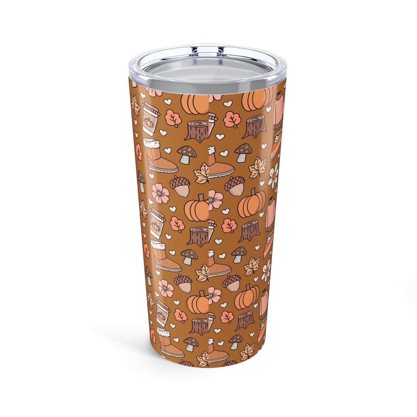 Fall-Themed Tumbler, Cozy Autumn Drinkware for Pumpkin Lovers, Insulated Coffee Cup, Gift for Thanksgiving, Cute Floral Design