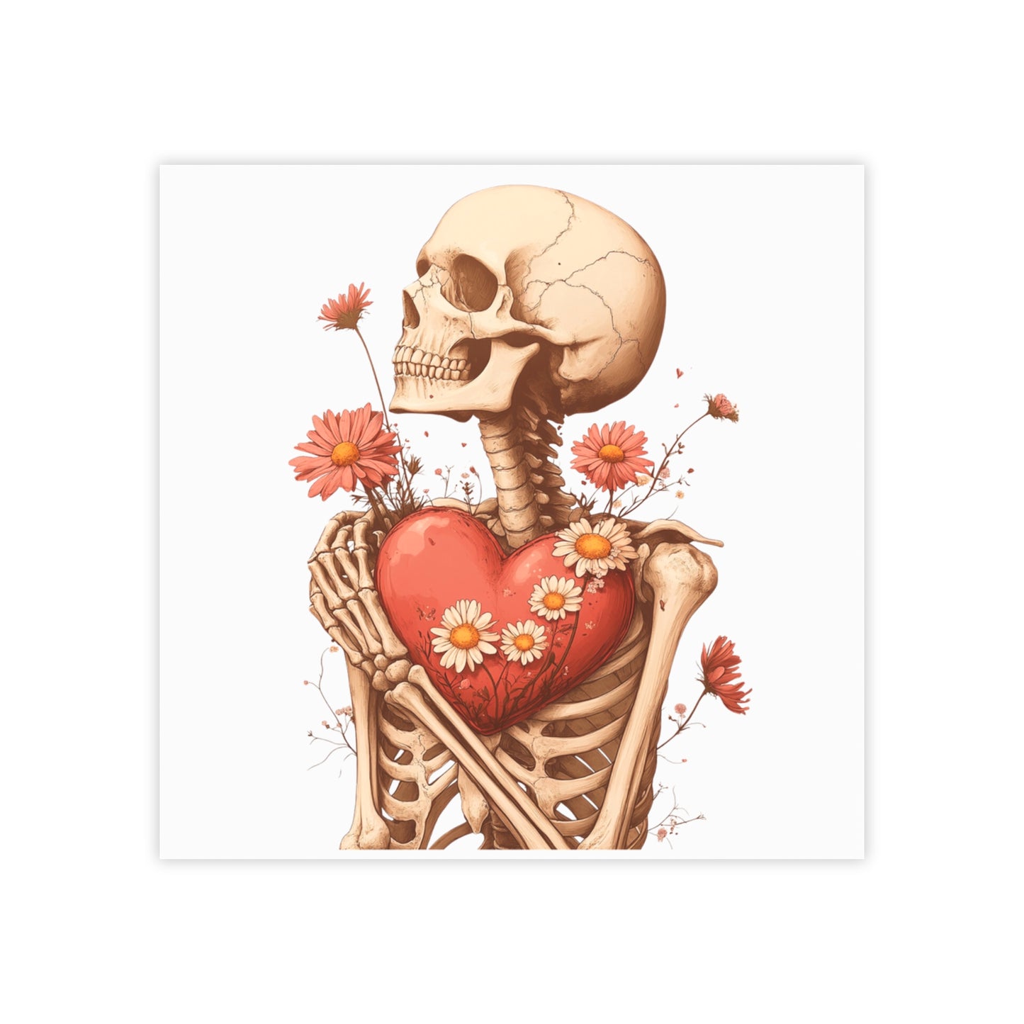 Sweetheart Skeleton Note Pads, Quirky Stationery, Cute Gifts, Skull Decor, Floral Notes, Unique Journal Supplies