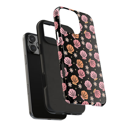 Floral Tough Phone Cases for Trendy Protection, Shell Pattern Phone Cover, Vibrant Floral Case, Girly Gift, Cute Tech Accessories