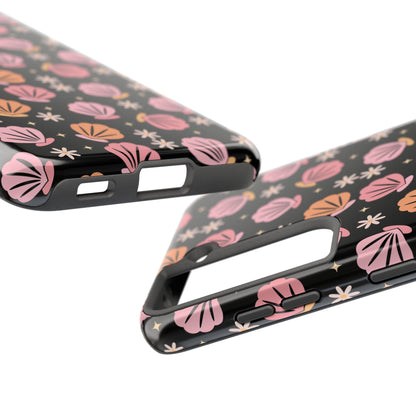 Floral Tough Phone Cases for Trendy Protection, Shell Pattern Phone Cover, Vibrant Floral Case, Girly Gift, Cute Tech Accessories