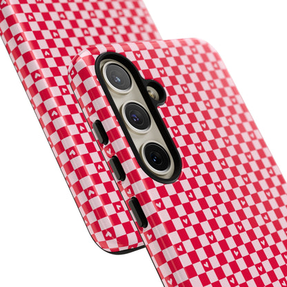 Red Checkerboard Heart Phone Case