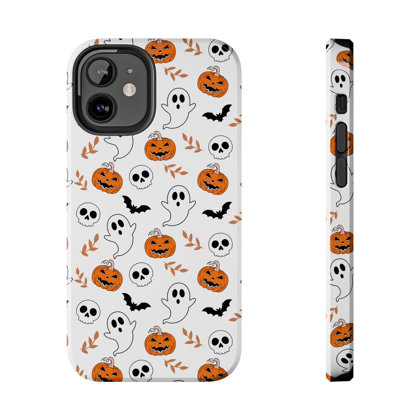 Halloween Themed Tough Phone Cases, Spooky Ghosts & Skulls, Perfect for Fall Decor, Unique Gift for Halloween Lovers, Fun Pumpkin Design