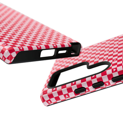 Red Checkerboard Heart Phone Case