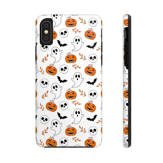 Halloween Themed Tough Phone Cases, Spooky Ghosts & Skulls, Perfect for Fall Decor, Unique Gift for Halloween Lovers, Fun Pumpkin Design
