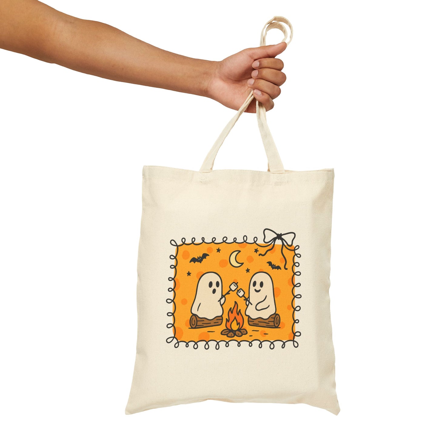 Cute Halloween Ghosts Tote Bag, Eco-Friendly Shopper, Fall Vibes, Gift for Witchy Friends, Spooky Season Bag