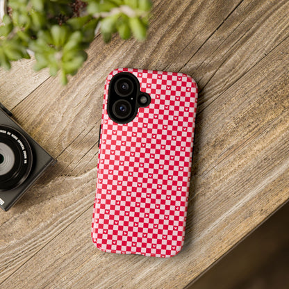 Red Checkerboard Heart Phone Case
