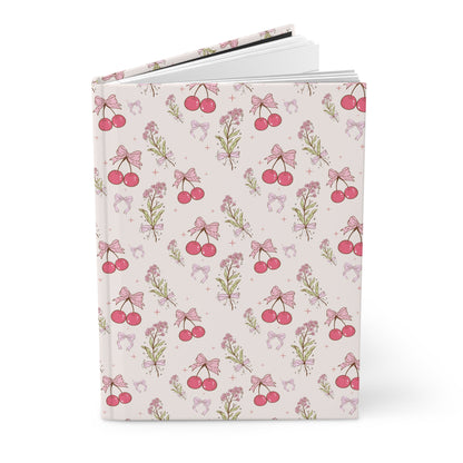 Charming Floral Cherry Hardcover Journal - Perfect for Note-Taking and Gift Giving