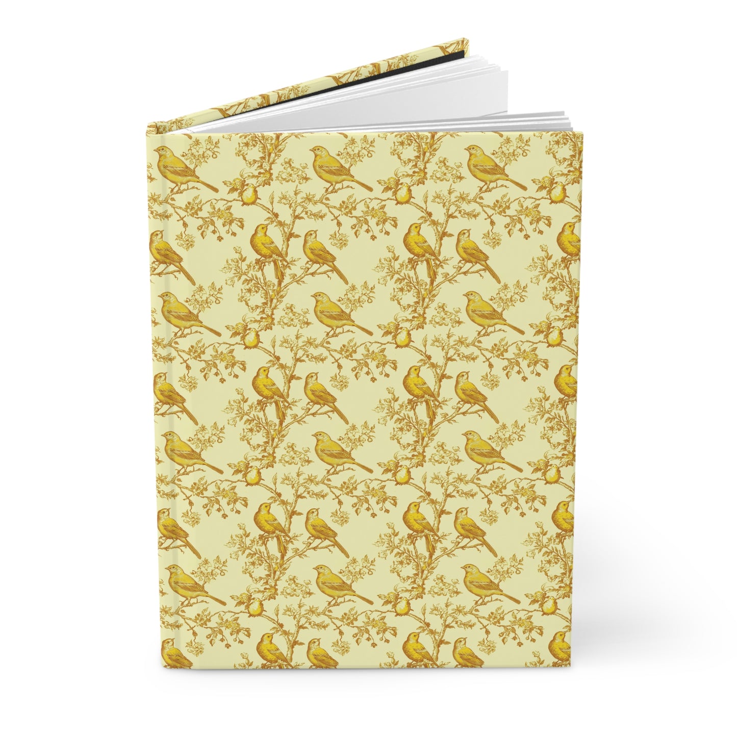Charming Yellow Bird Hardcover Journal - Elegant Stationery for Nature Lovers