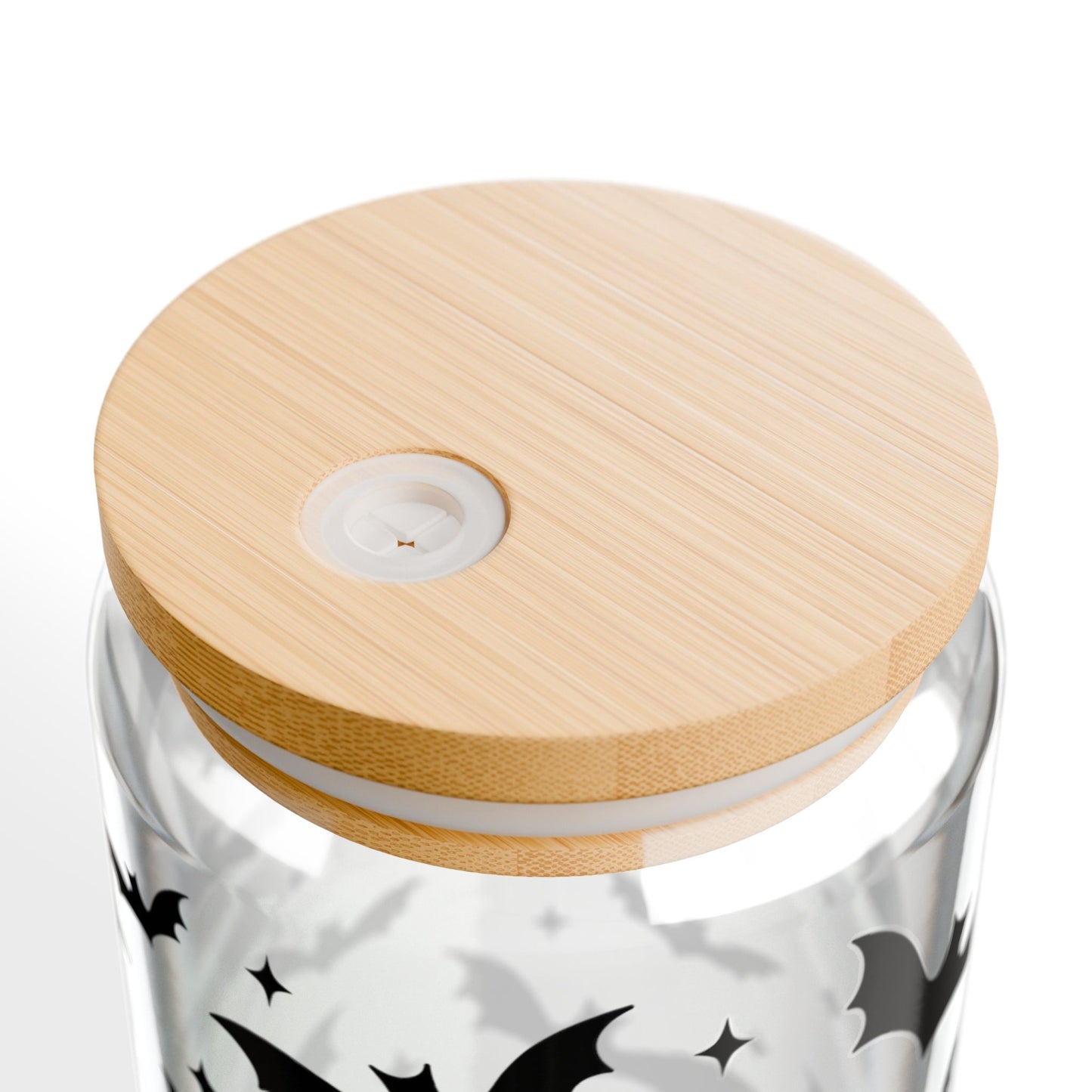 Halloween Bat Sipper Glass | 16oz Drinkware, Unique Glass Mug, Spooky Decor, Party Favor, Water Bottle