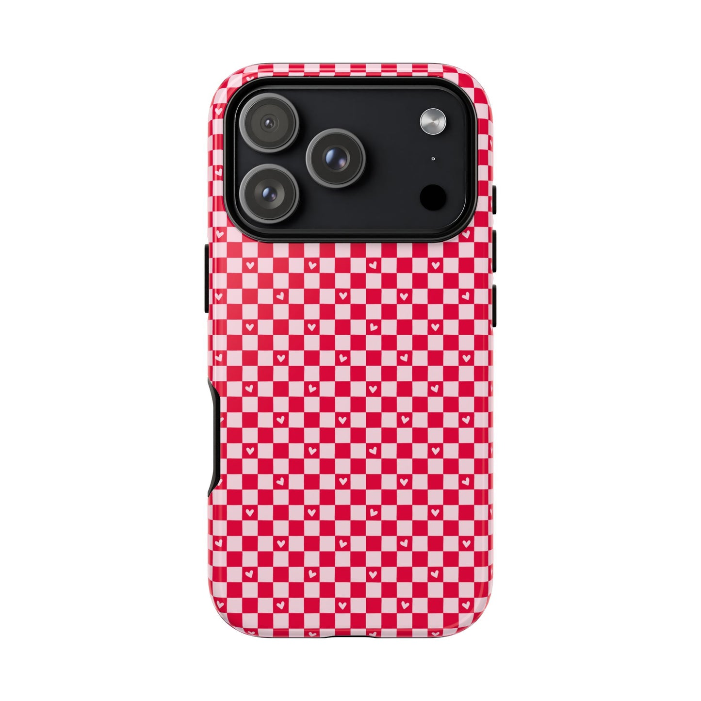 Red Checkerboard Heart Phone Case