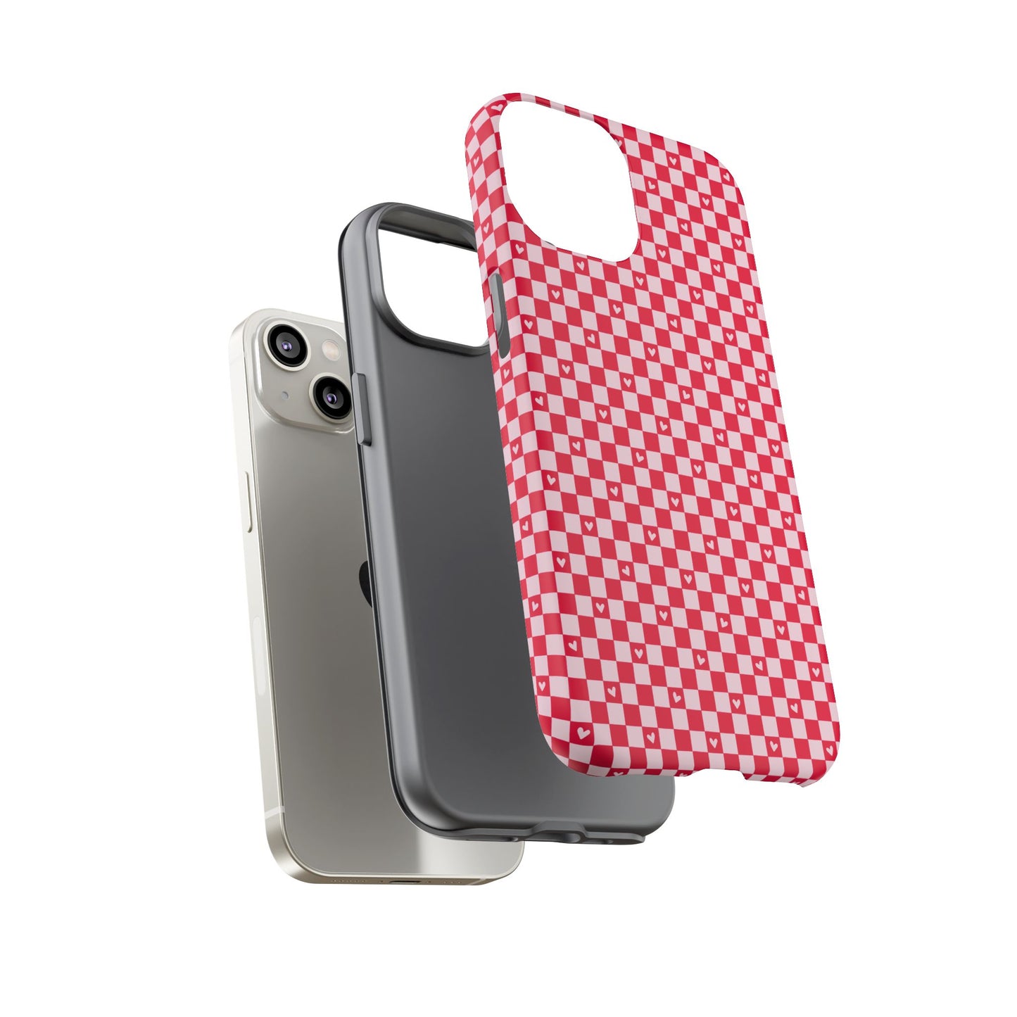 Red Checkerboard Heart Phone Case